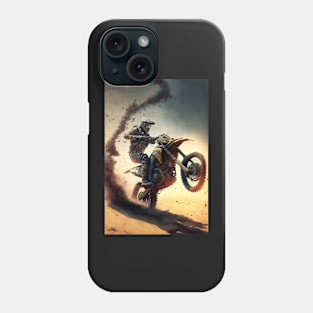 Fast Dirt bike rider on mars W/ dirt CGI style Phone Case