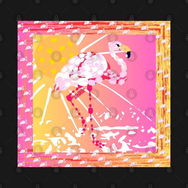 Pickleball Flamingo by Pickleball ARTwear by Pickleball ARTwear 