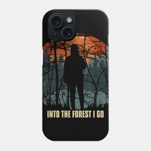 Silhouette of a man in a forest Phone Case