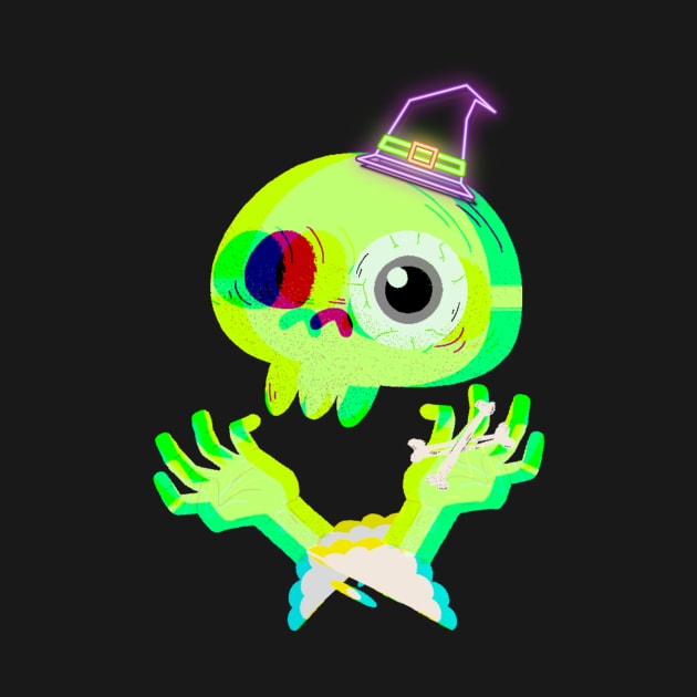 Green hands  ghost Halloween by LuluCybril