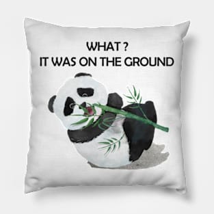 Panda Funny, What it was on the ground Pillow