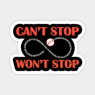 Funny pi infinity baseball Magnet