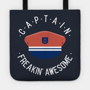 Captain Awesome Funny Boating Shirt Tote