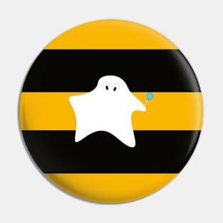 Ghost - strips - black and orange. Pin