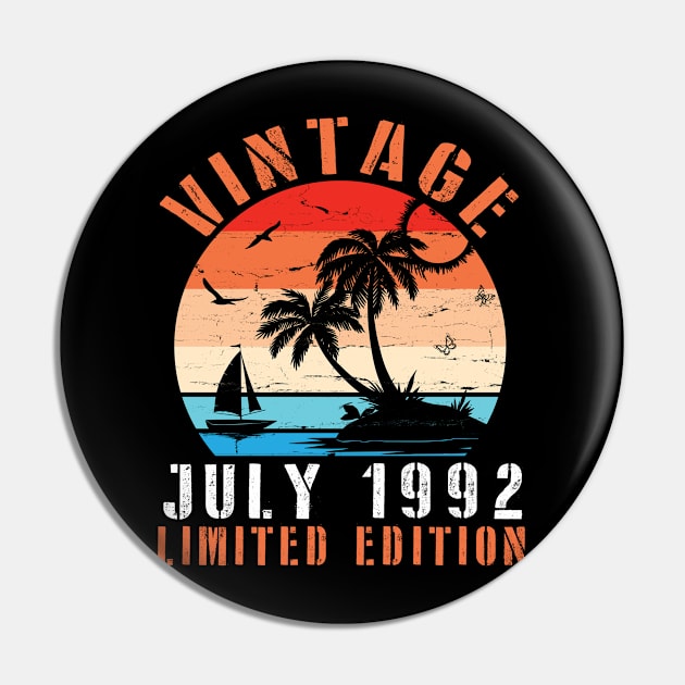 Vintage July 1992 Ltd Edition Happy Birthday Daddy Mom Uncle Brother Husband Cousin Son 28 Years Old Pin by DainaMotteut