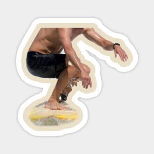 Man surfing on yellow surfboard Magnet