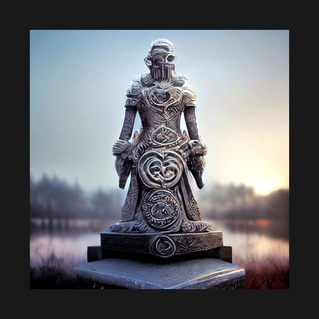 Celtic warrior statue 001 by heartyARTworks