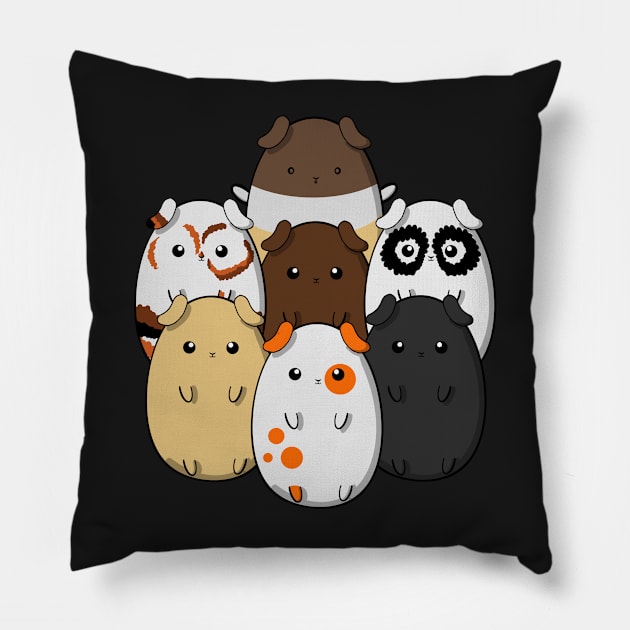 Guinea Pig Gang, a herd of cute guinea pigs having fun. Pillow by Catphonesoup