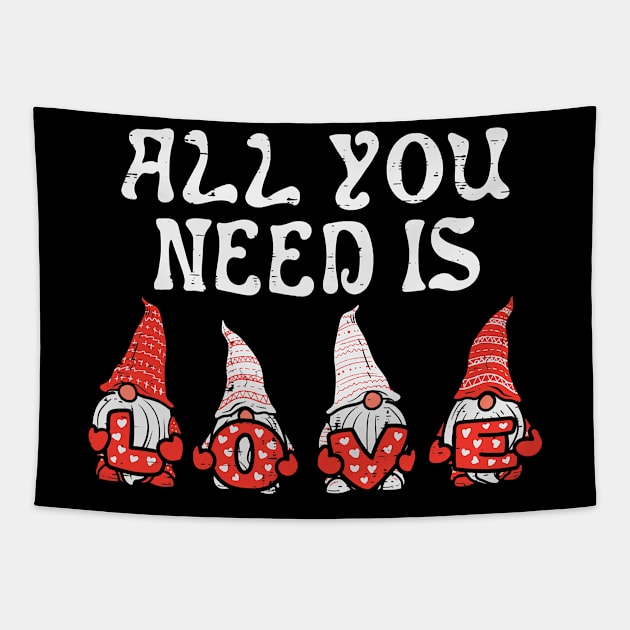 Love Nordic Gnomes Cute Valentines Day Tomte Women Her Gift Tapestry by waterbrookpanders