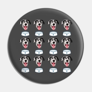 Great Dane dog - black and white - pattern Pin