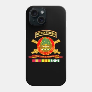 5th Field Artillery w Br - Ribbon VN SVC Vet Tab Phone Case