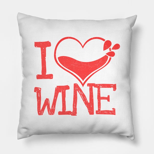 'I Heart Wine' Witty Wine Gift Pillow by ourwackyhome