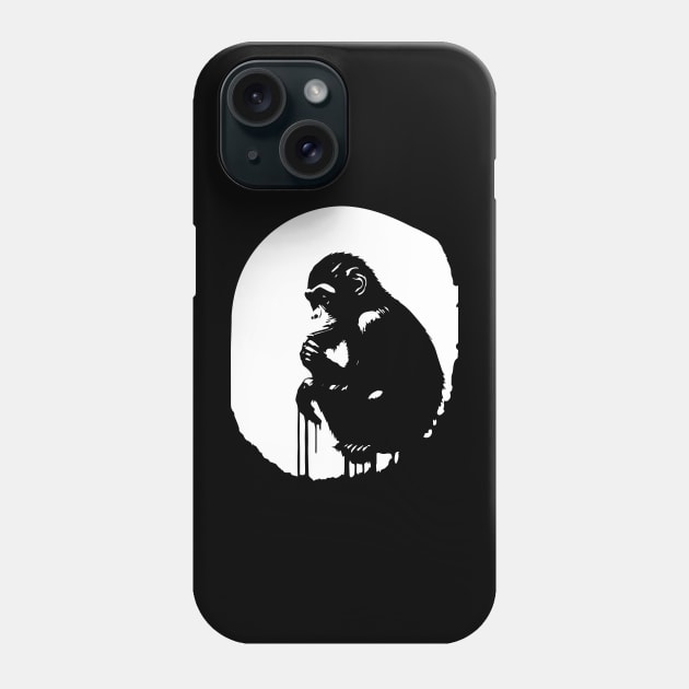 monkey thinking Phone Case by lkn