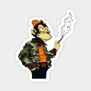 Monkey Smoking A Cigar Magnet