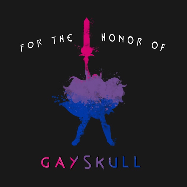 For the honor of Gayskull (bisexual flag) by JuliaSC