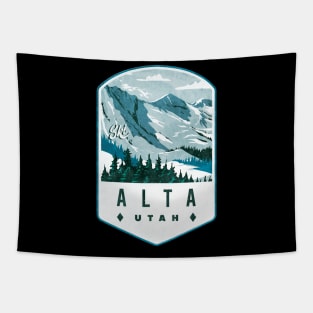 Alta Utah Ski Badge Tapestry