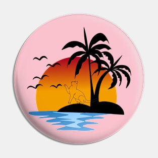 sunset with cat Pin