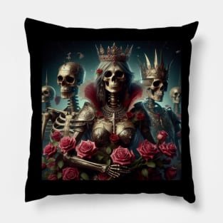 Roses and Skeleton Queen Pillow