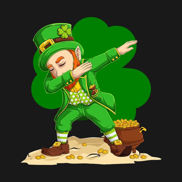 St Patricks Day Dabbing Leprechaun Boys Kids Men by Dealphy