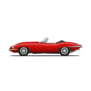 Jaguar E Type Roadster Carmen Red T-Shirt