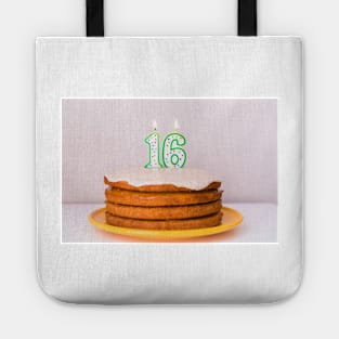 Sweet Sixteenth Birthday Polka Dot Candles on Birthday Cake Tote