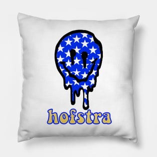 hofstra drippy smiley Pillow