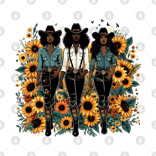 Black Cowgirls western rodeo melanin by Tee-riffic Topics