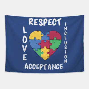 Autism Awareness, Respect Love Support Inclusion Acceptance Tapestry