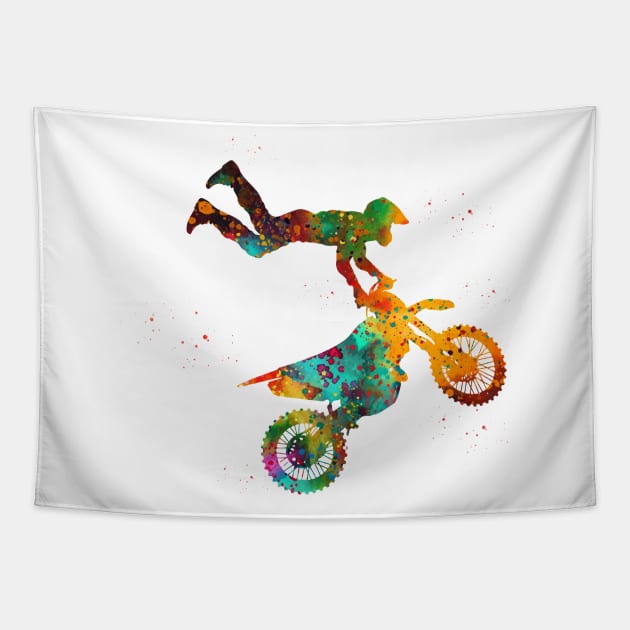 Motocross Dirt Bike Tapestry by erzebeth