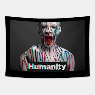 man with dripping colors Tapestry