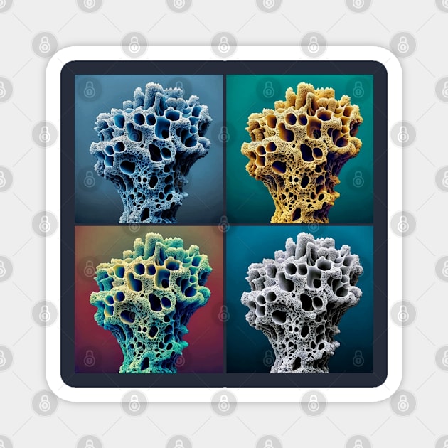 Pop Halichondria panicea Sponge Art - Cool Underwater Magnet by PawPopArt