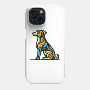 Pop art dog illustration. cubism illustration of a dog Phone Case