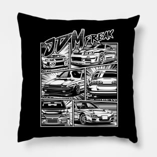 Manga Style of JDM Cars (White Print) Pillow