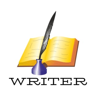 Writer yellow book quill pen T-Shirt