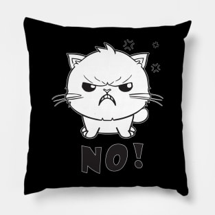 Cute angry cat hissing No! Pillow