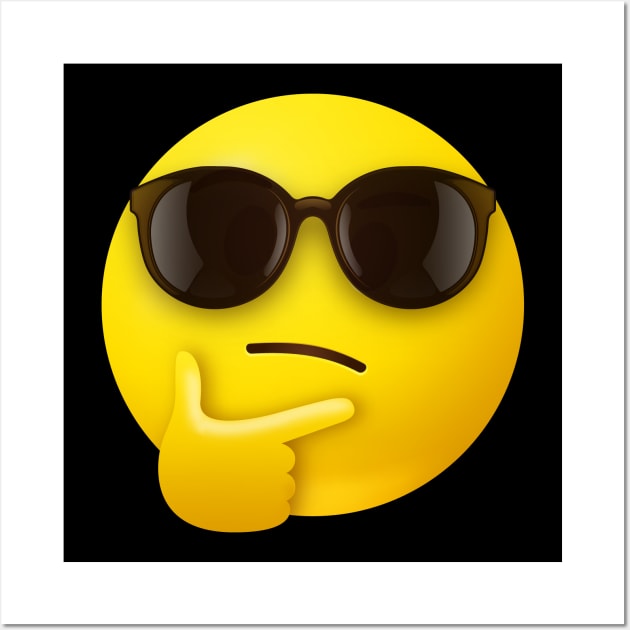 Cool thinking face emoji - Cool Thinking Face Emoji - Posters and Art  Prints