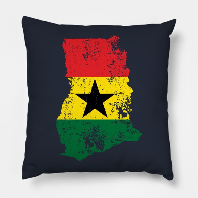 republic of ghana flag distressed Pillow by pororopow