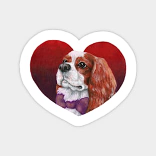 Cavalier King Charles Spaniel - Blenheim Heart Magnet