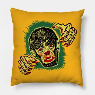 Vintage wolfman/werewolf halloween art Pillow