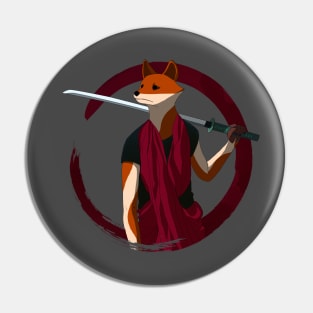 Kitsune with Sword Pin