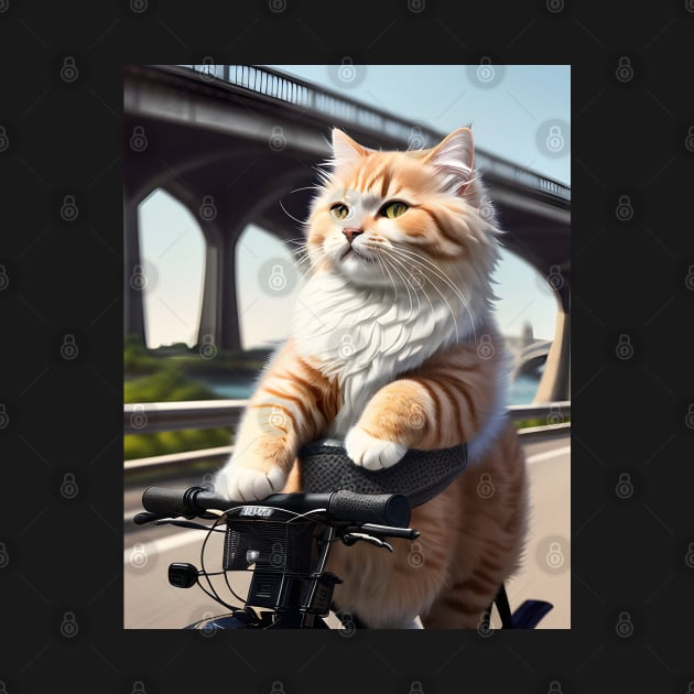 Cat on a Bicycle by Ai-michiart