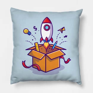 Rocket Launch From Box Pillow