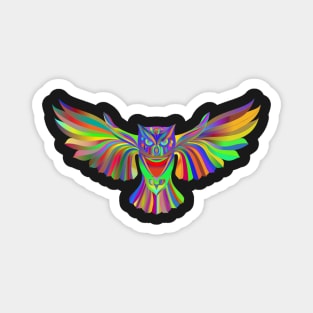 Iridescent prismatic luminescent owl Magnet