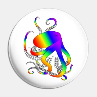 Rainbow Octopus Pin