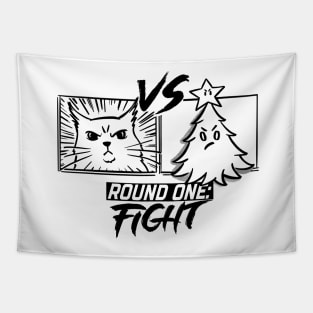 Cat versus Christmas Tree Gift Cat Lovers Tapestry