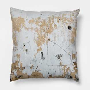 Eroding Concrete White Paint Triangle Shape Pillow