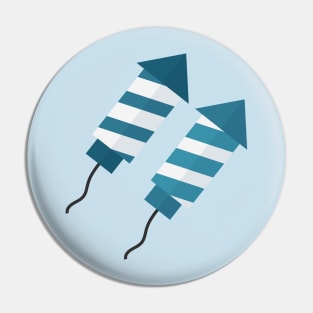 Fireworks rocket icon in flat design Pin