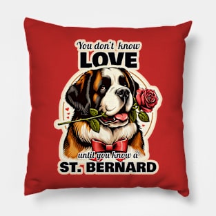 Saint Bernard Valentine's day Pillow