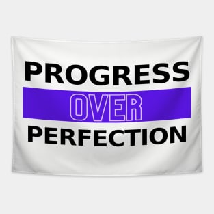 Progress over Perfection Motivational Quote Tapestry