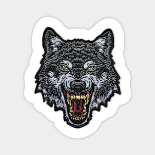 Embroidered Wolf Patch Design Magnet